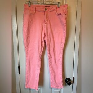 Fashion Nova Pink Cropped Skinny Jeans with Stretch Fit size 14